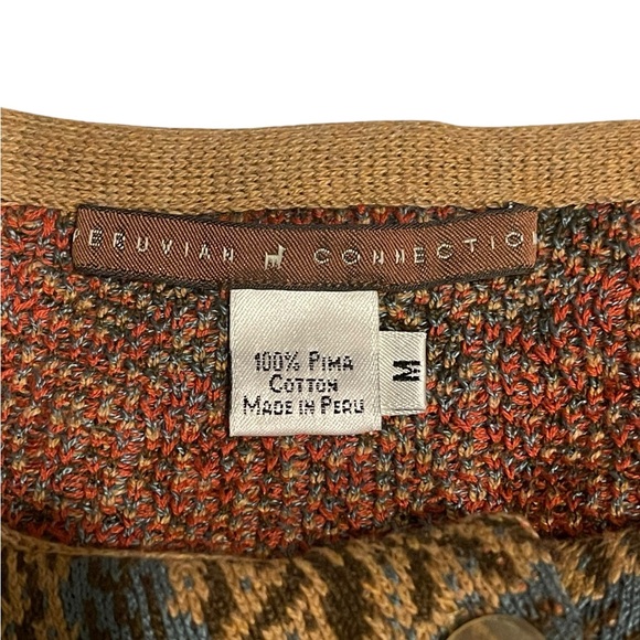 peruvian connection Multi Color Brown Tapestry Printed Jacket Sz:M - Picture 6 of 10